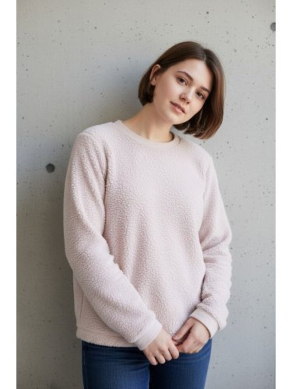 CAT & JACK Pale Pink Sherpa Long Sleeved Pullover Girls XL Size 14-16